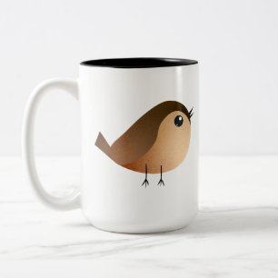 Sparrow Bird Cartoon Two-Tone Coffee Mug