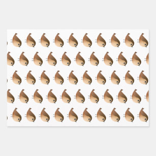 Sparrow Bird Cartoon  Wrapping Paper Sheet