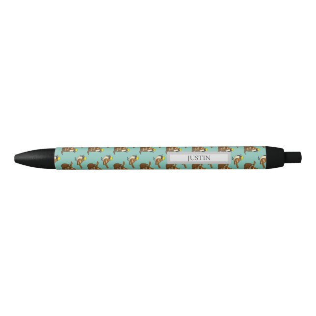 Sparrow Chocolate Egg Happy Easter | Personalise Black Ink Pen (Front)