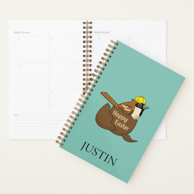 Sparrow Chocolate Egg Happy Easter | Personalise Planner (Display)