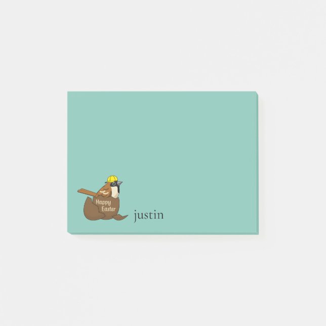 Sparrow Chocolate Egg Happy Easter | Personalise  Post-it Notes (Front)