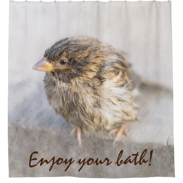 Sparrow - Enjoy Your Bath Shower Curtain (Front)