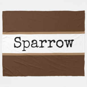 SPARROW Fun Modern Wide Brown White Stripes Fleece Blanket