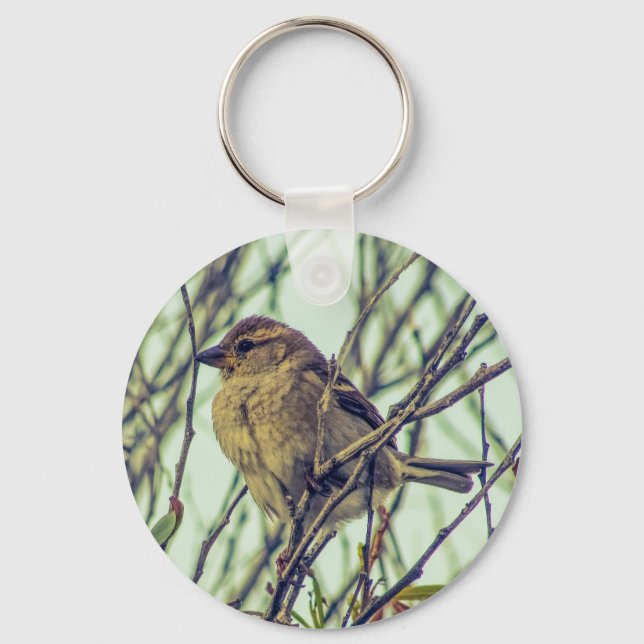 Sparrow in Tree Key Ring (Front)
