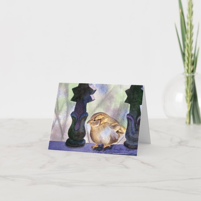 Sparrow in Waiting Note Card (Front)