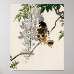 Sparrow on a branch by Kono BaireiPoster Poster