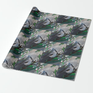 Sparrow on the Tree Painting Wrapping Paper