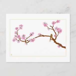 Sparrow on Tree - Postcard