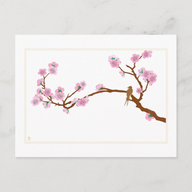 Sparrow on Tree - Postcard (Front)