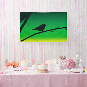 Sparrow Silhouette On Limonene Banner