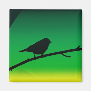Sparrow Silhouette On Limonene Magnet