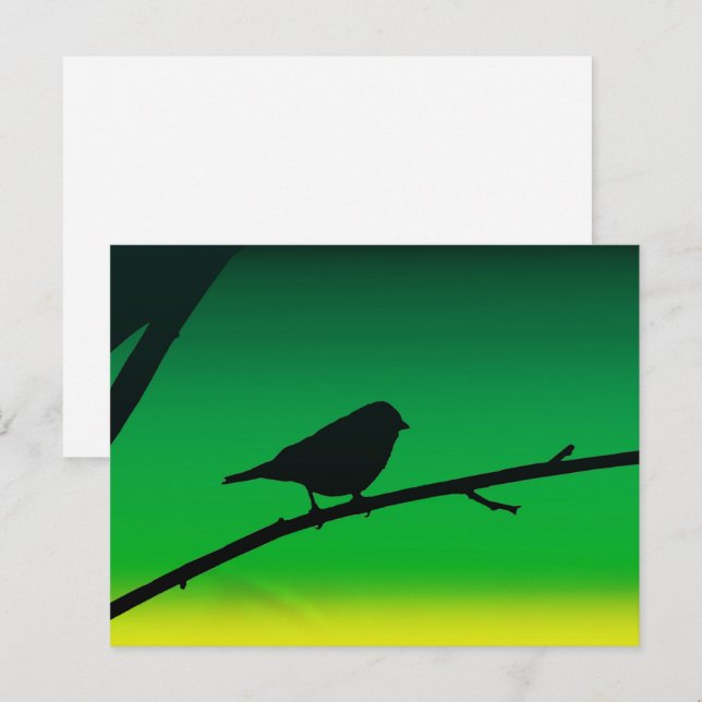 Sparrow Silhouette On Limonene  Postcard (Front/Back)
