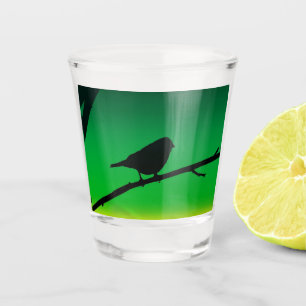 Sparrow Silhouette On Limonene Shot Glass