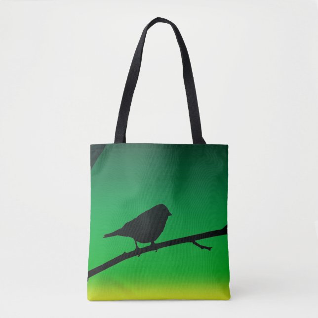 Sparrow Silhouette On Limonene Tote Bag (Front)