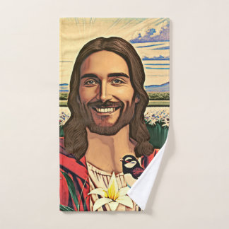 Sparrows and Lilies Hand Towel