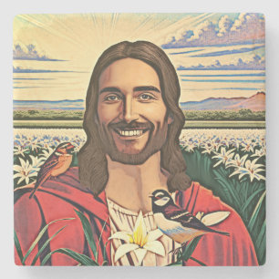 Sparrows and Lilies Stone Coaster