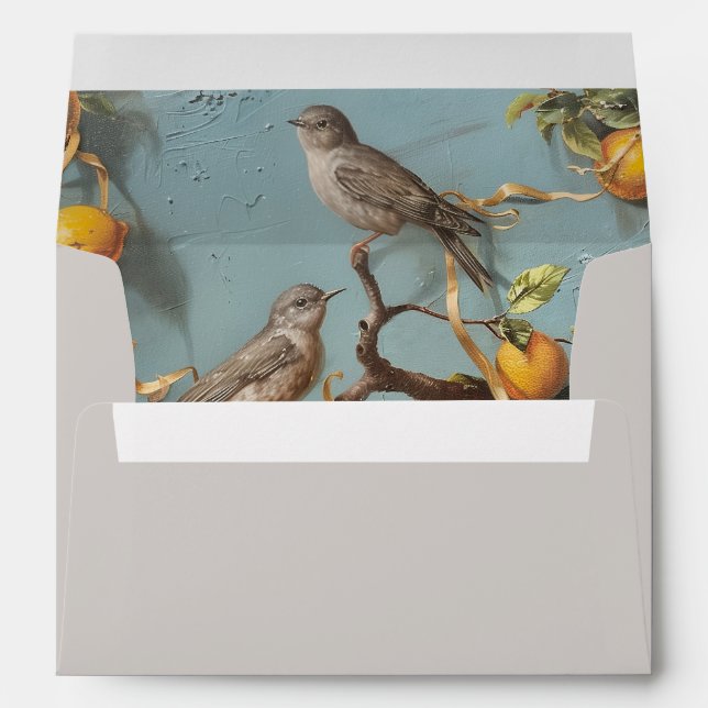Sparrows - Envelope for Card size 12.7 x 17.8 cm (Back (Bottom))