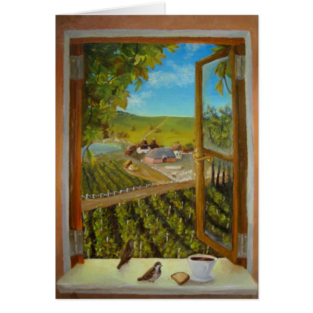 Sparrows on the windowsill (Front)