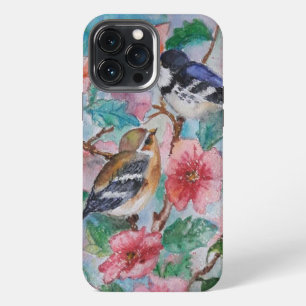 Sparrows Spring Painting iPhone 13 Pro Max Case