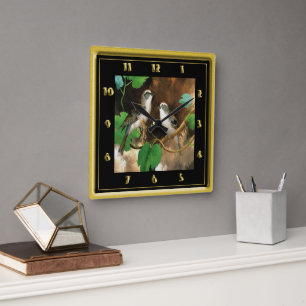 Sparrows Square Wall Clock