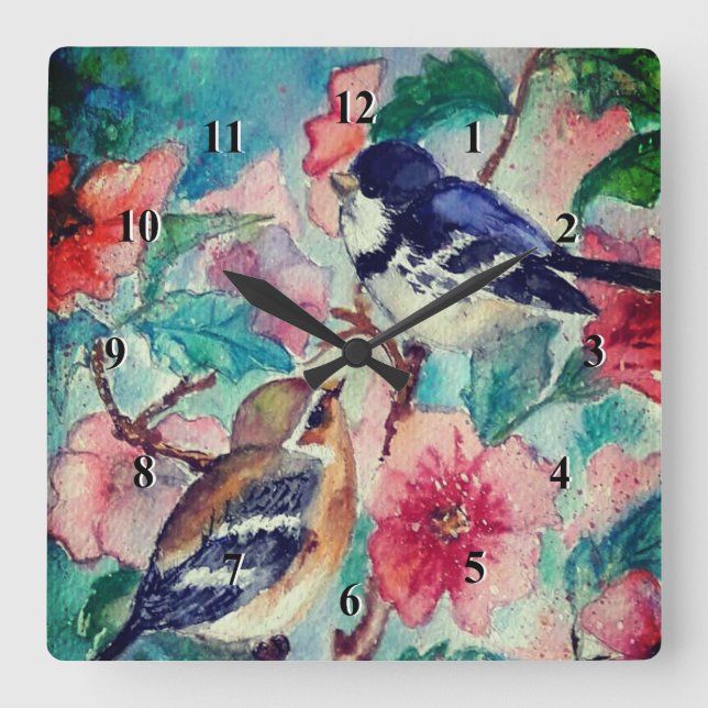 Sparrows Wall Clock Spring (Front)