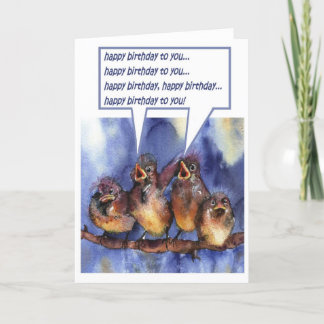 sparrows wishing you a happy birthday card
