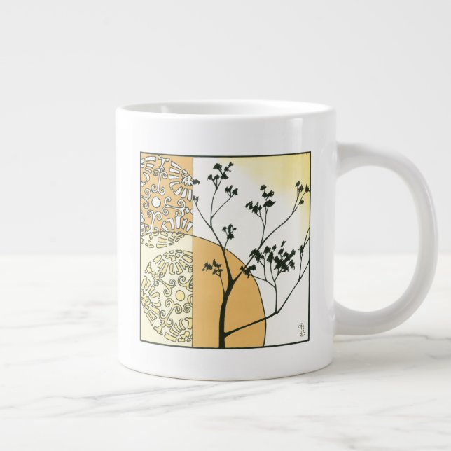 Sparse Tree Silhouette by Megan Meagher Large Coffee Mug (Right)