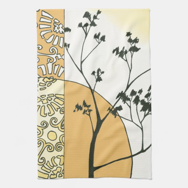 Sparse Tree Silhouette by Megan Meagher Tea Towel (Vertical)