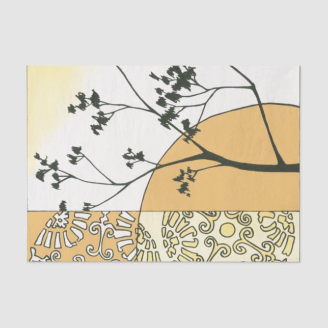 Sparse Tree Silhouette by Megan Meagher Tissue Paper (Front)