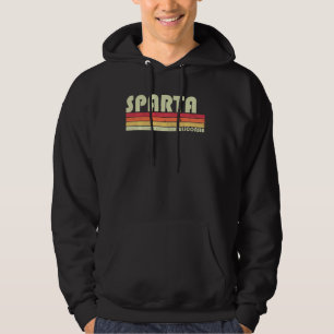 Sparta Wi Wisconsin Funny City Home Roots Retro 7 Hoodie