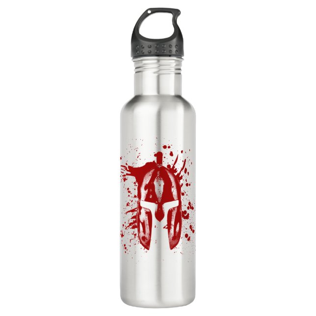 Spartan Blood Helmet American Spartan Molon Labe 710 Ml Water Bottle (Front)