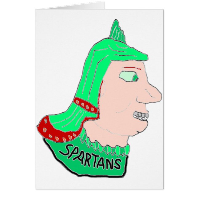 Spartan Head Logo Green/Red/Peach (Front)