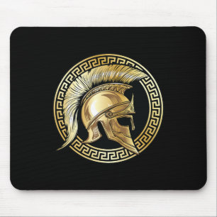 Spartan Helmet Gold Gladiator Sparta Greek Workout Mouse Pad
