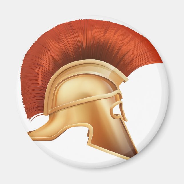 Spartan helmet illustration magnet (Front)