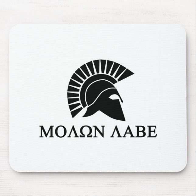 Spartan Helmet Molon Labe Mouse Pad (Front)