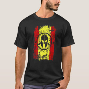 Spartan Helmet Spain Flag Sparta Come Home With My T-Shirt