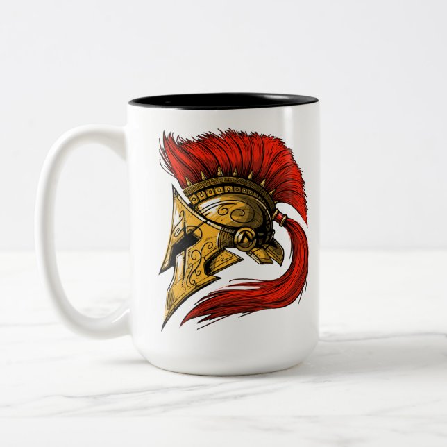 Spartan Helmet Two-Tone Coffee Mug (Left)