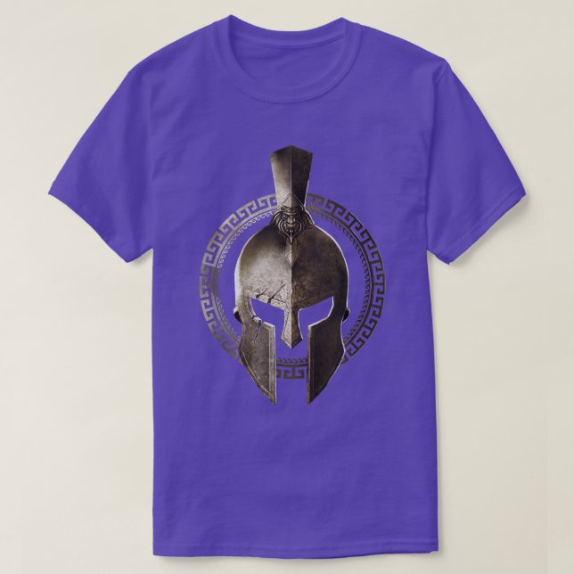 Spartan Helmet Warrior Gladiator Workout Sparta Gr T-Shirt (Design Front)