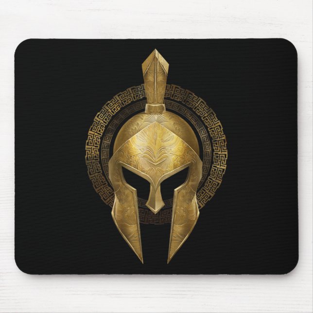 Spartan Helmet Warrior Gold Gladiator Sparta Greek Mouse Pad (Front)
