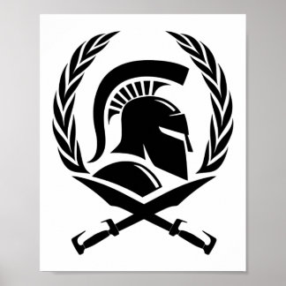 Spartan Helmet Wreath and Sword Poster