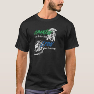 Spartan on Saturday Lion on Sunday Fun Vintage Wom T-Shirt