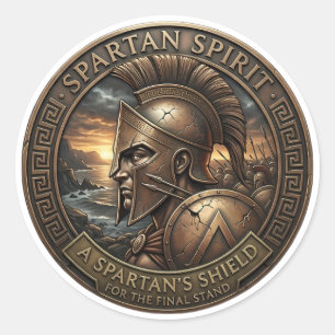 Spartan Spirit: The Warrior's Shield - "For the Fi Classic Round Sticker