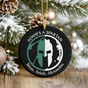 Spartan Strong Go Green Personalise Ceramic Tree Decoration