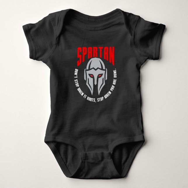 Spartan Warrior Gift Fitness Gym workout Baby Bodysuit (Front)