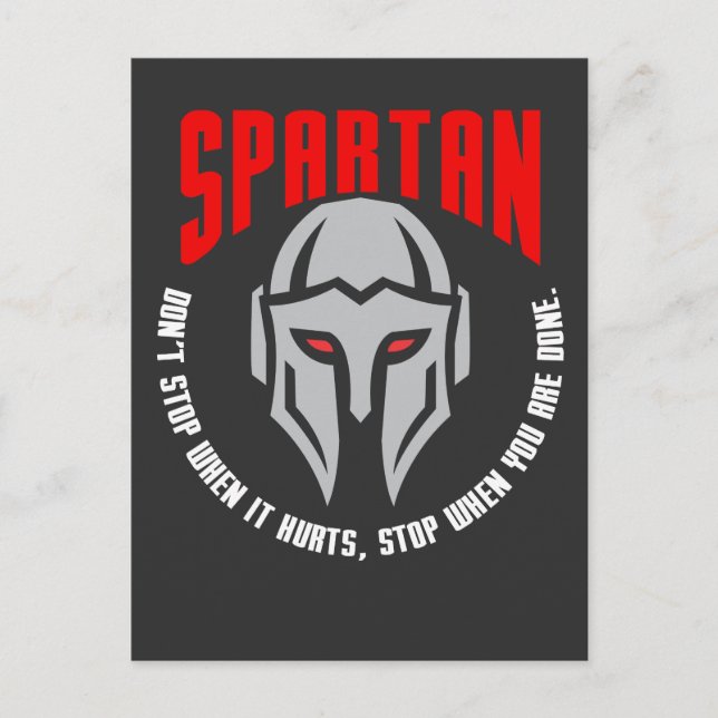 Spartan Warrior Gift Fitness Gym workout Postcard (Front)