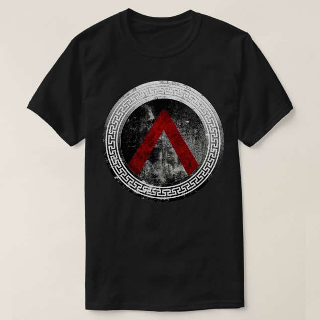 Spartan Warrior Lambda Shield T-Shirt (Design Front)
