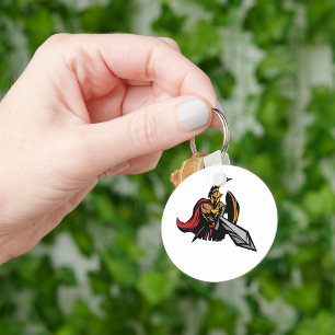 Spartan Warrior Mascot Bold Red and Gold Key Ring