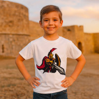 Spartan Warrior Mascot Bold Red and Gold