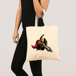 Spartan Warrior Mascot Bold Red and Gold Tote Bag