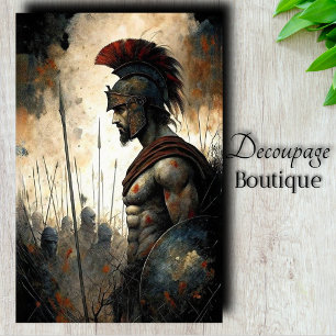 Spartan Warrior Profile Decoupage Tissue Paper